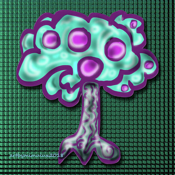 Tree Poster featuring the digital art Neon Tree by Mimulux Patricia No