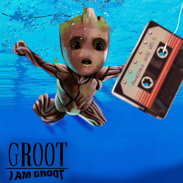Baby Groot Poster featuring the digital art Nevermind Baby Groot by Derek Burton