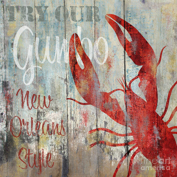 Lobster Poster featuring the painting New Orleans Gumbo by Mindy Sommers