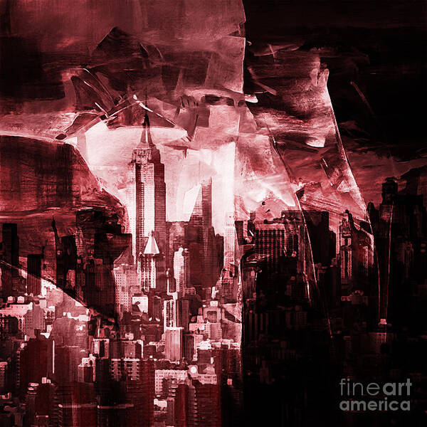 Statue Of Liberty Poster featuring the painting New York City 002h by Gull G