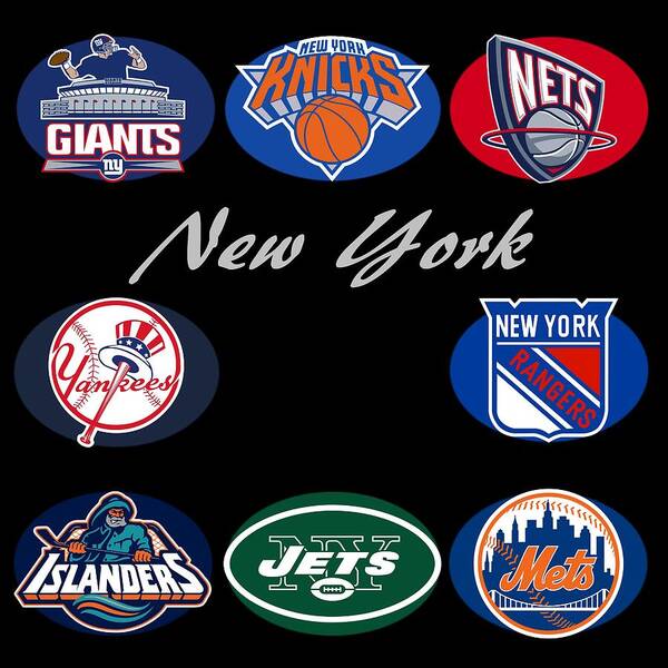 New York Poster featuring the digital art New York Professional Sport Teams Collage by Movie Poster Prints