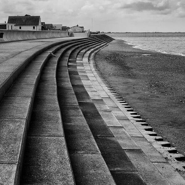 Monochromephotography Poster featuring the photograph North Beach, Heacham, Norfolk, England by John Edwards