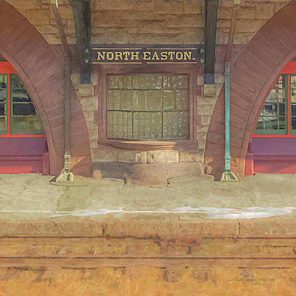 Landscape Poster featuring the painting North Easton Train Station at Solstice by Bill McEntee
