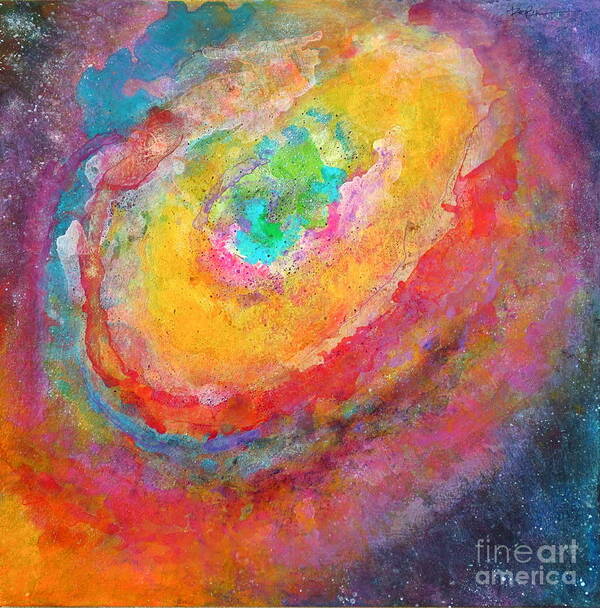 Fantasies In Space Series Abstract Painting. Poster featuring the painting Fantasies In Space series painting. Aurora Concerto. by Robert Birkenes