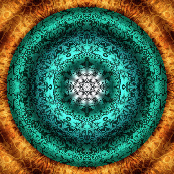 Experimental Mandalas Poster featuring the digital art Oasis by Becky Titus
