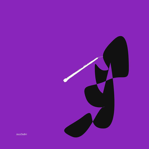 Oboe Teacher Poster featuring the digital art Oboe in Purple by David Bridburg