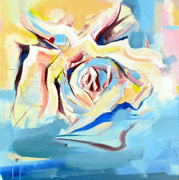 Florals Poster featuring the painting Ocean Rose by John Gholson