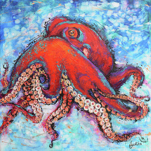 Octopus Poster featuring the painting Octopus by Jyotika Shroff