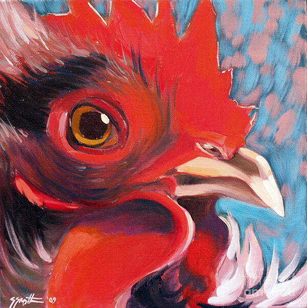 Animals Poster featuring the painting Oeil de Poulet by Sandra Smith-Dugan