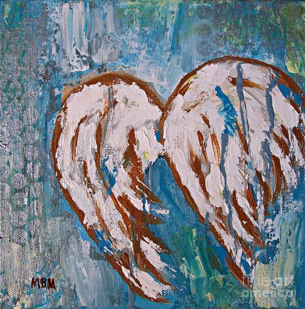 Angel Poster featuring the painting On Angel Wings by Mary Mirabal