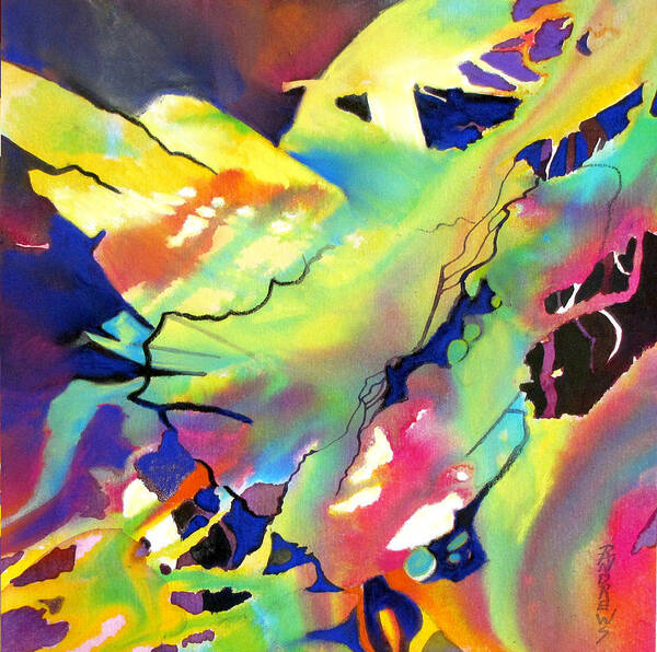 Abstract Poster featuring the painting On Butterfly Wings by Rae Andrews