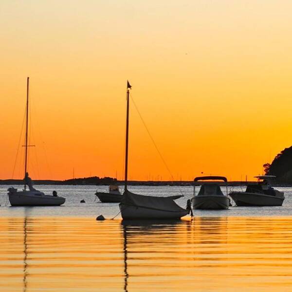 Boat Poster featuring the photograph Orange Glow by Justin Connor