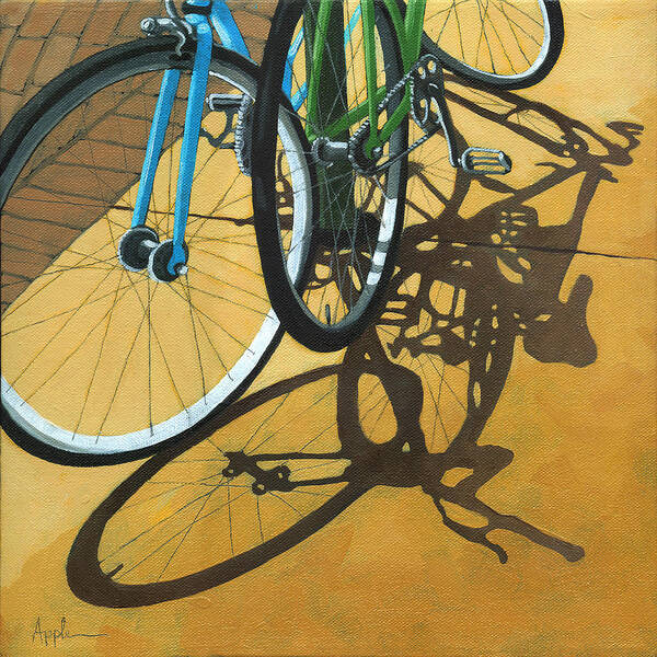 Bicycle Poster featuring the painting Out to Lunch by Linda Apple