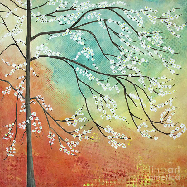 Pagoda Dogwood Blossom Poster featuring the painting Flowering Dogwood Blossom Joy by Barbara McMahon
