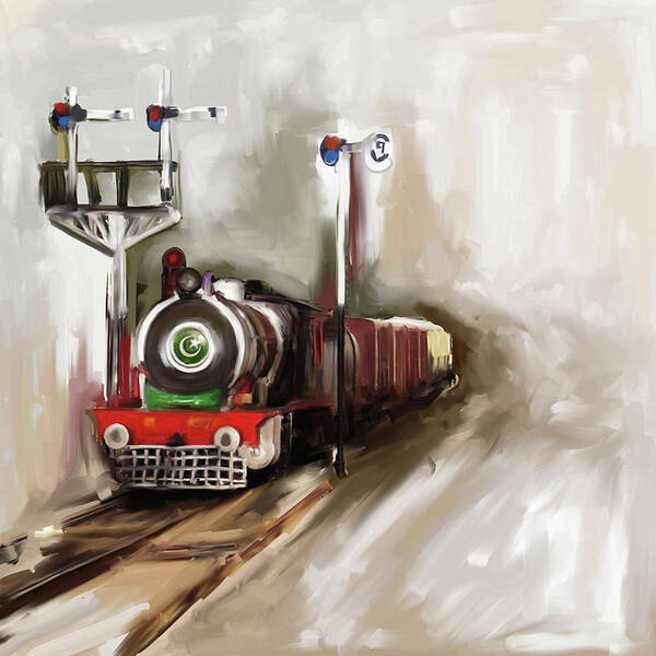 Steam Engine Poster featuring the painting Painting 801 1 Steam Engine by Mawra Tahreem