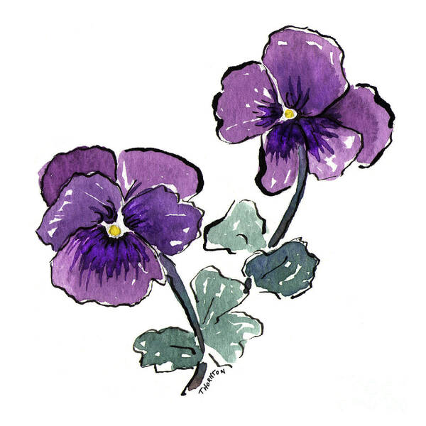 Pansies Poster featuring the painting Pansies by Diane Thornton