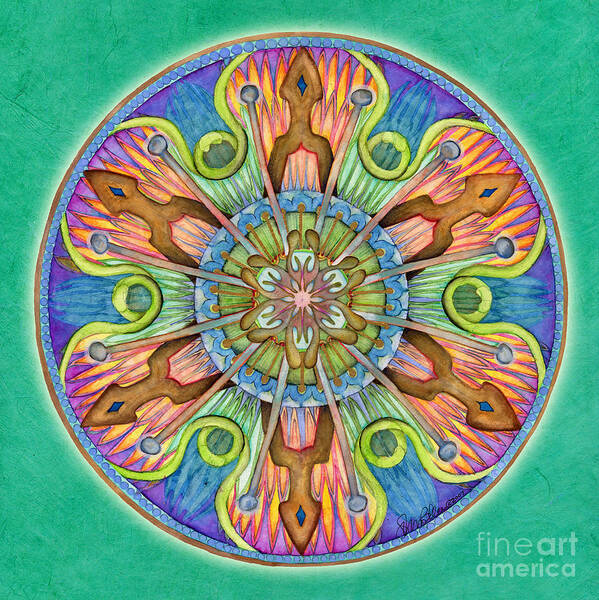 Mandala Poster featuring the painting Patience Mandala by Jo Thomas Blaine