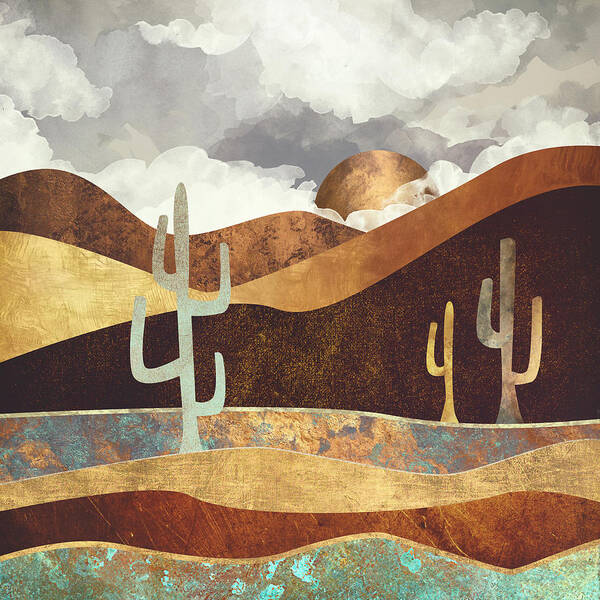 Desert Poster featuring the digital art Patina Desert by Spacefrog Designs