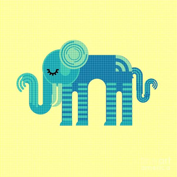 Elephant Poster featuring the digital art Pattern Elephant by Vix Edwards