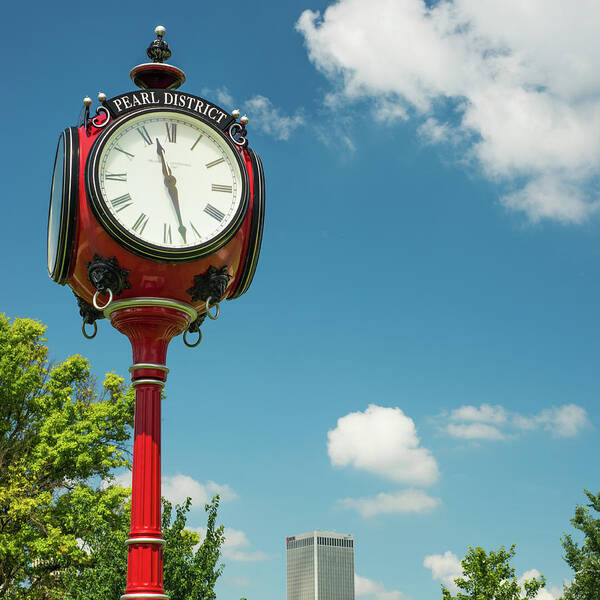Pearl District Poster featuring the photograph Pearl District - Tulsa Oklahoma Centennial Clock by Gregory Ballos