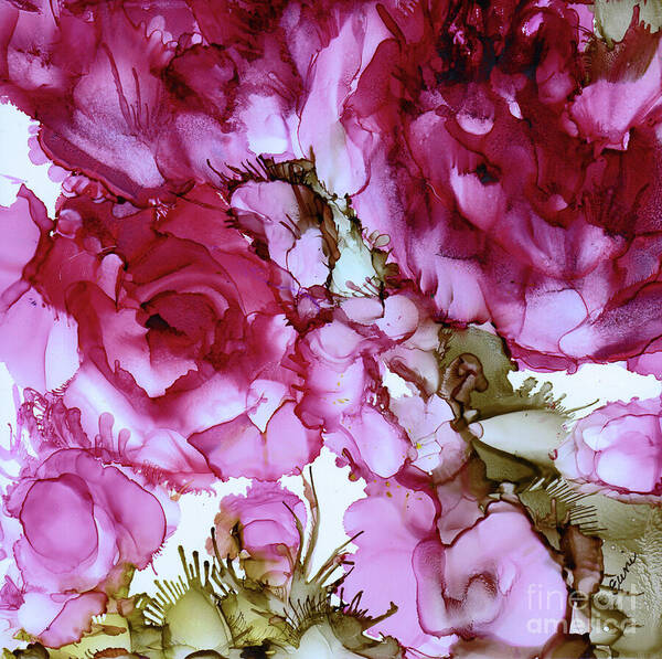 Peonies Poster featuring the painting Peony Abstract by Eunice Warfel