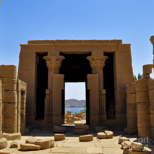 Philae Poster featuring the photograph Philae Temple by Stevyn Llewellyn
