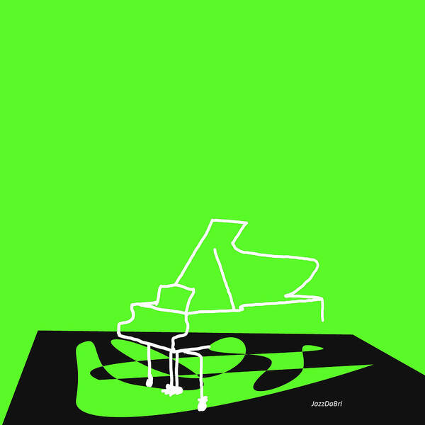 Piano Teacher Poster featuring the digital art Piano in Green by David Bridburg