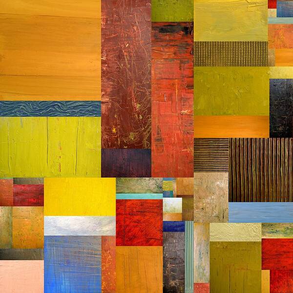 Textural Poster featuring the painting Pieces Project l by Michelle Calkins