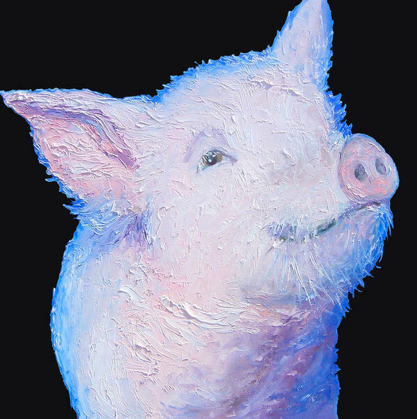 Pig Poster featuring the painting Pig Painting for the kitchen by Jan Matson