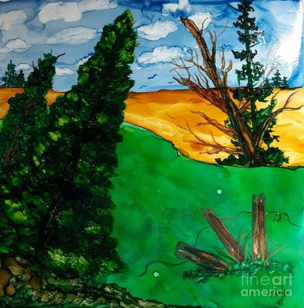 Alcohol Poster featuring the painting Pine Ridge by Terri Mills