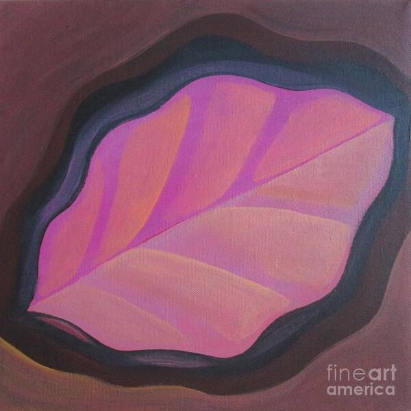 Pink Poster featuring the painting Pink Leaf by Helena Tiainen