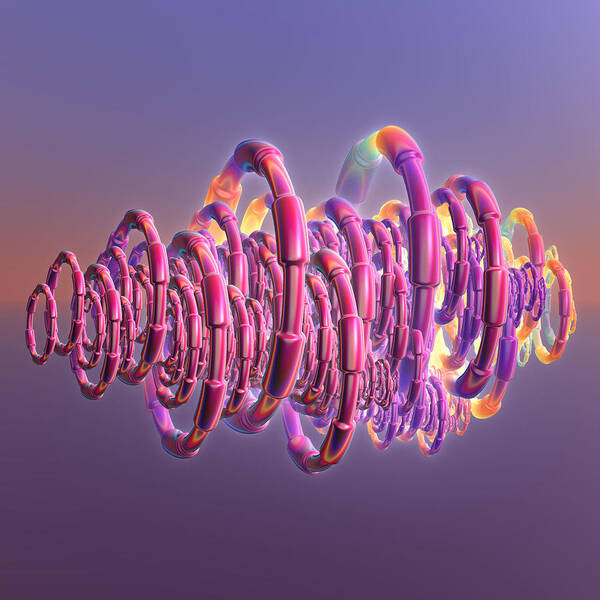 Digital Art Poster featuring the digital art Pink Swirls by Rosalie Scanlon