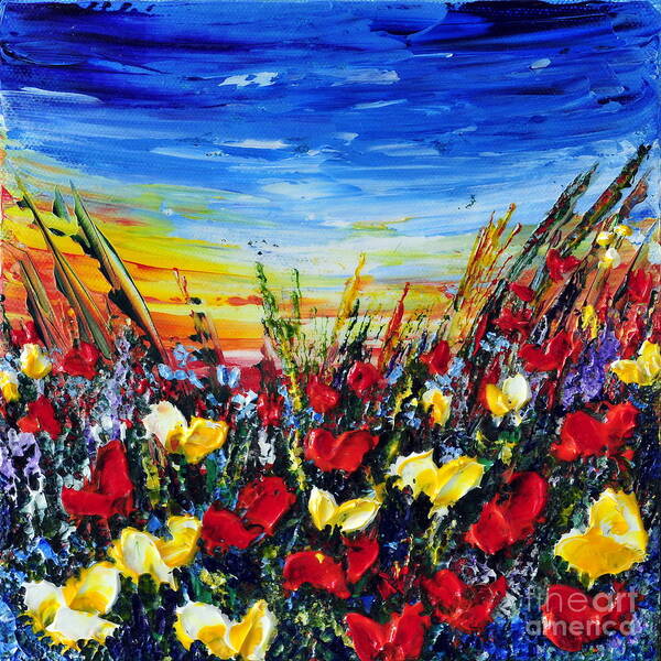 Poppies Poster featuring the painting Poppies 4 by Teresa Wegrzyn