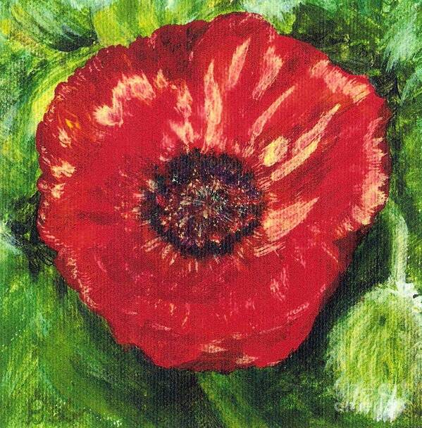 Poppy Poster featuring the painting Poppy by Deb Stroh-Larson