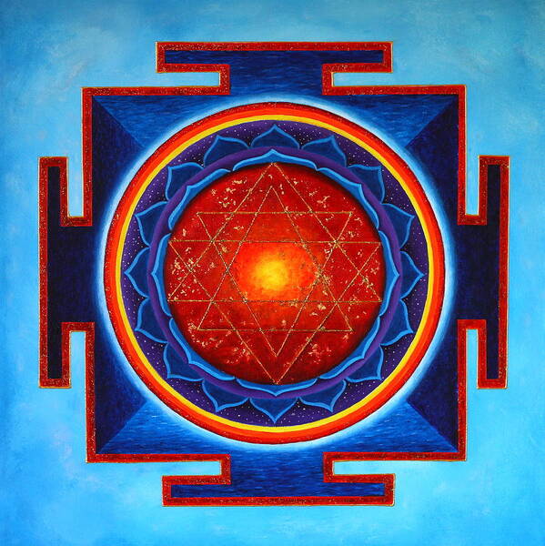 Mandala Poster featuring the painting Power Yantra by Erik Grind