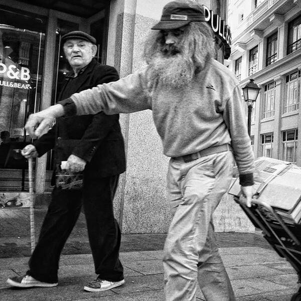 Streetportrait Poster featuring the photograph Pulling Santa

#santaclaus
#man by Rafa Rivas