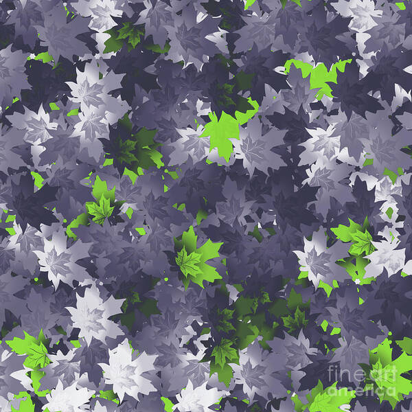 Purple And Green Leaves Poster featuring the digital art Purple and Green Leaves by Two Hivelys