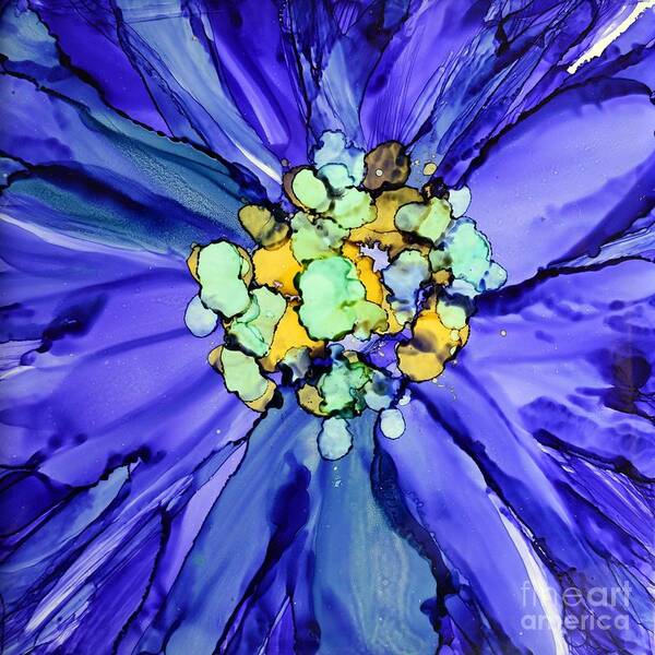 Floral Poster featuring the painting Purple Macro Floral by Beth Kluth