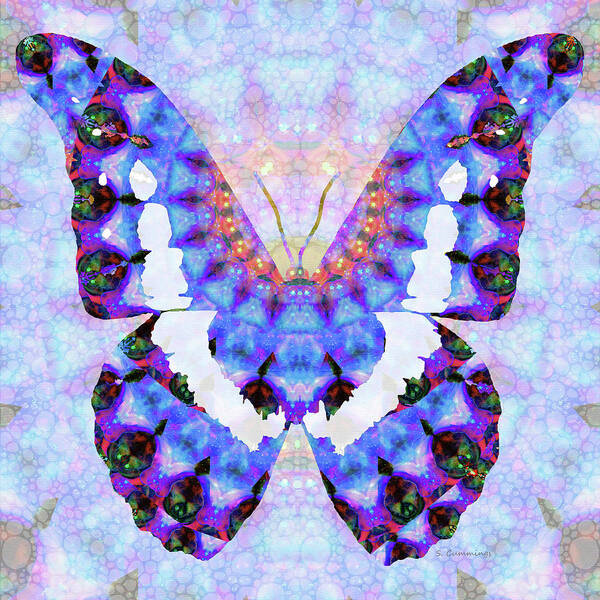 Butterfly Poster featuring the painting Purple Mandala Butterfly Art by Sharon Cummings by Sharon Cummings