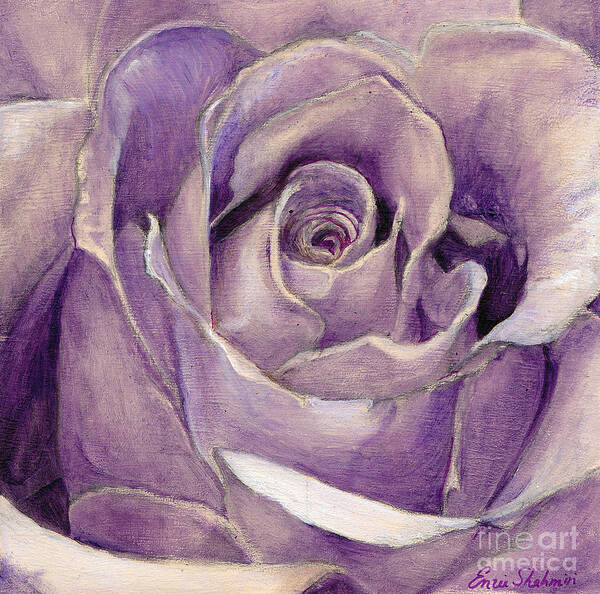 Rose Poster featuring the painting Purple Rose by Portraits By NC