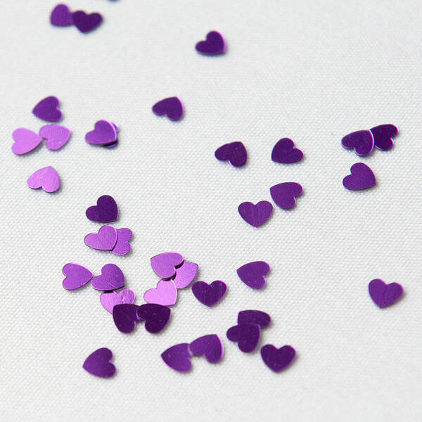 Hearts Poster featuring the photograph Purple Scattered Hearts ii by Helen Jackson