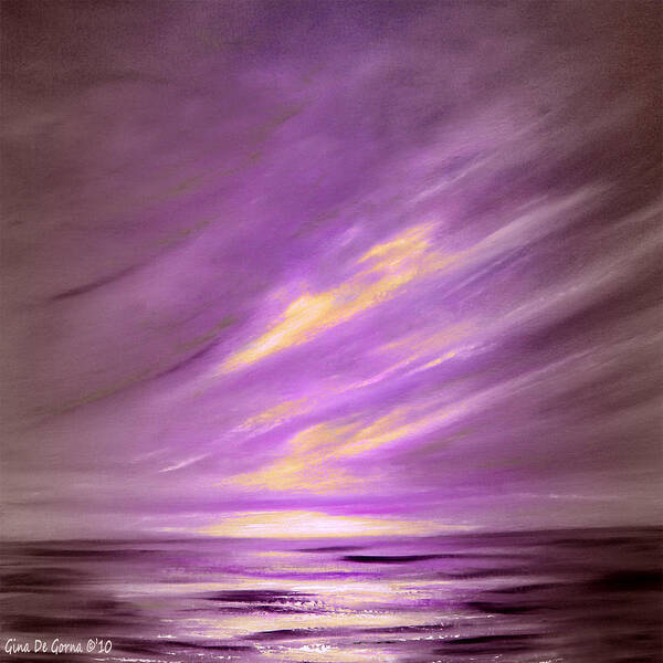 Sunset Poster featuring the painting Purple Sunset by Gina De Gorna