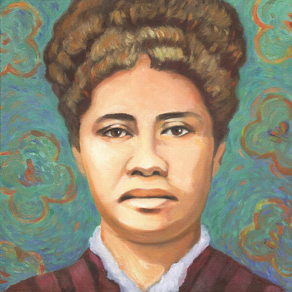 Queen Liliuokalani Poster featuring the painting Queen Liliuokalani by Linda Ruiz-Lozito