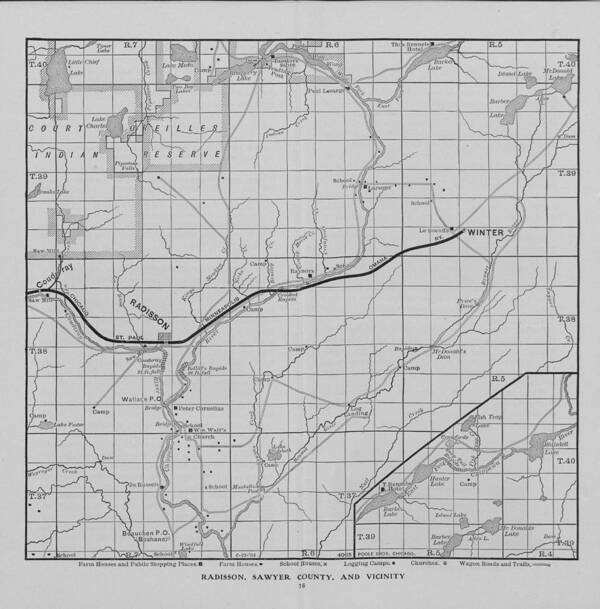 Publications Poster featuring the photograph Railway Map of Northern Wisconsin - Radisson and Vicinity by Chicago and North Western Historical Society