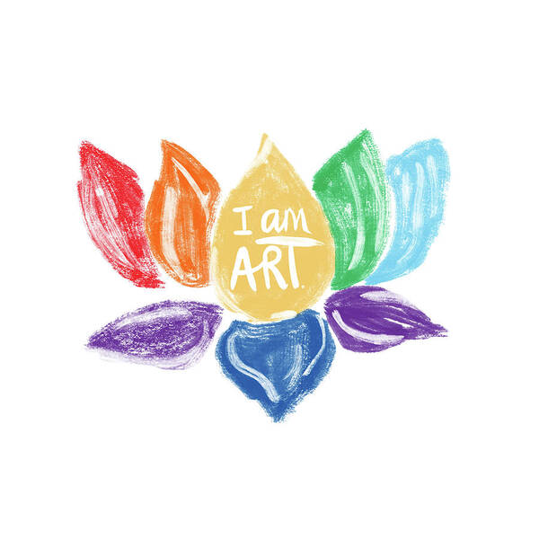 Lotus Poster featuring the mixed media Rainbow Lotus I AM ART- Art by Linda Woods by Linda Woods