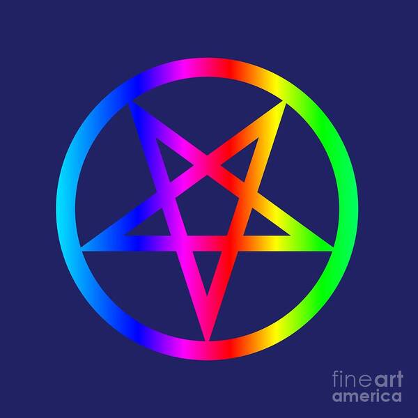 Witch Poster featuring the digital art Rainbow Satanism Symbol by Frederick Holiday
