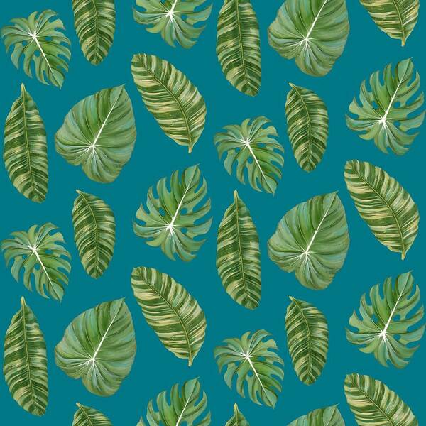 Tropical Poster featuring the painting Rainforest Resort - Tropical Leaves Elephant's Ear Philodendron Banana Leaf by Audrey Jeanne Roberts