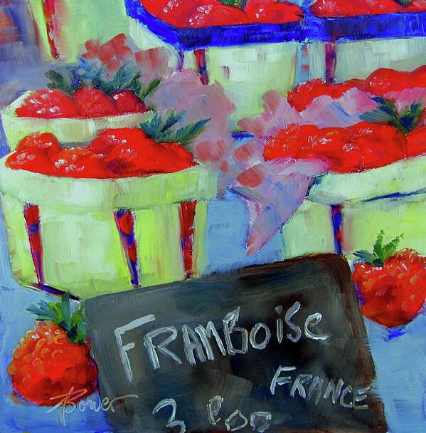 Raspberries Poster featuring the painting Raspberries Provencal by Adele Bower
