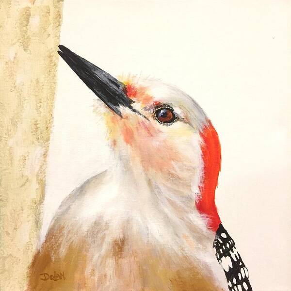 Red Breasted Woodpecker Poster featuring the painting Red Breasted Woodpecker by Pat Dolan