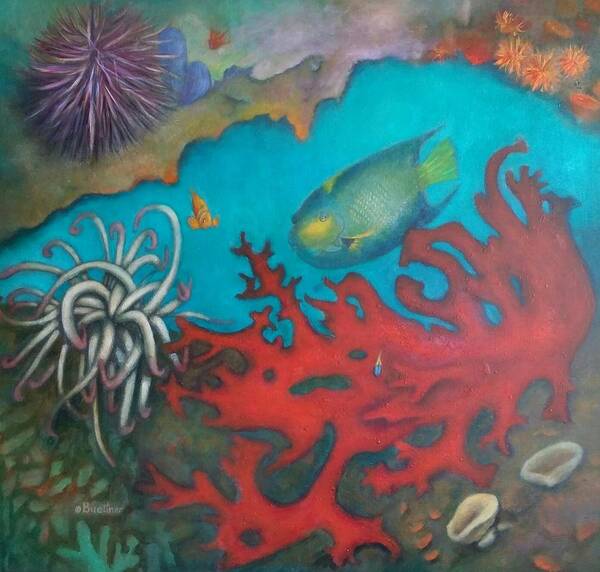 Reef Poster featuring the painting Red Reef by Lynn Buettner